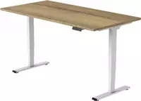 Een Zit-Sta Bureau Wit Frame Eco - Blad Natuur Eik 160x80cm koop je bij MegaOffice