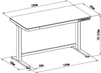 Een Zit-sta (thuis)werkplek Wit Frame - Eiken Kunststof Blad 120cmx60cm koop je bij MegaOffice